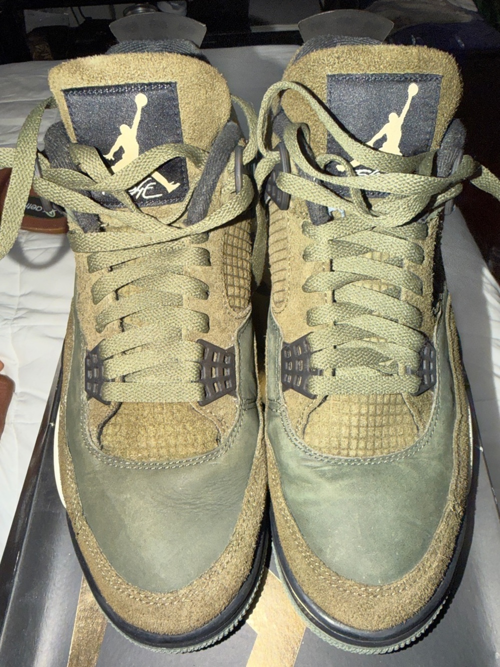 Jordan Men’s Olive Green Suede & Nubuck Sneakers